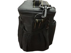 Black Multi-Pocket Range Bag, Utility Gear Bag, Lunch Bag with Shoulder Strap