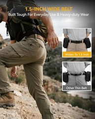 Ratchet Tactical Belt Men – 1.5″ 36″ to 42″ Waist Adjustable Gun Black