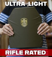 Thin & Light Bulletproof Rifle Rated Plate, Level 3/RF1, 10″x12″ Made in USA