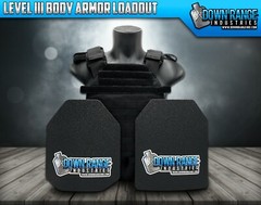 AR500 Level 3 III Body Armor Plates- 11×14 with Molle Vest Carrier
