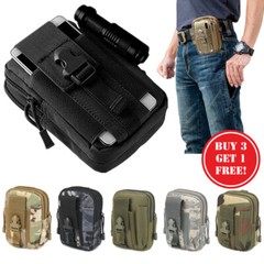 Tactical MOLLE Military Hiking Outdoor Waist Belt Bag Phone Pouch Pockets