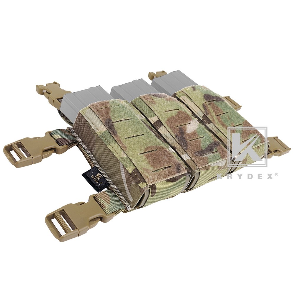 KRYDEX Triple .223 5.56 Magazine Pouch Tactical Placard with Kydex Insert Camo