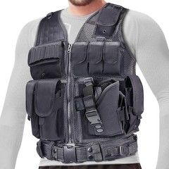 Tactical Vest for Men S-4XL Lightweight with Breathable Mesh Training Paintball