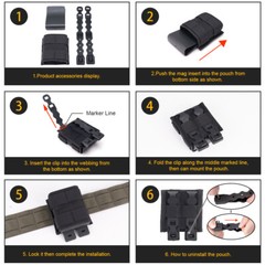 WST Tactical Mag Pouch Mag Carrier FAST Single 5.56mm MOLLE Pouch Open Top Gear