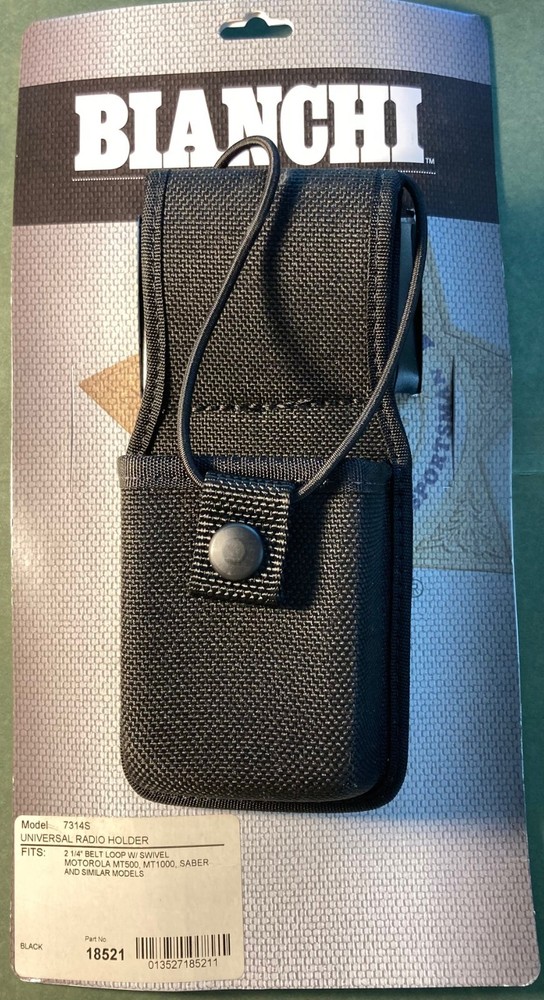 Bianchi radio holder, Model 7314S, Part 18521, 2-1/4″ belt loop w/ swivel