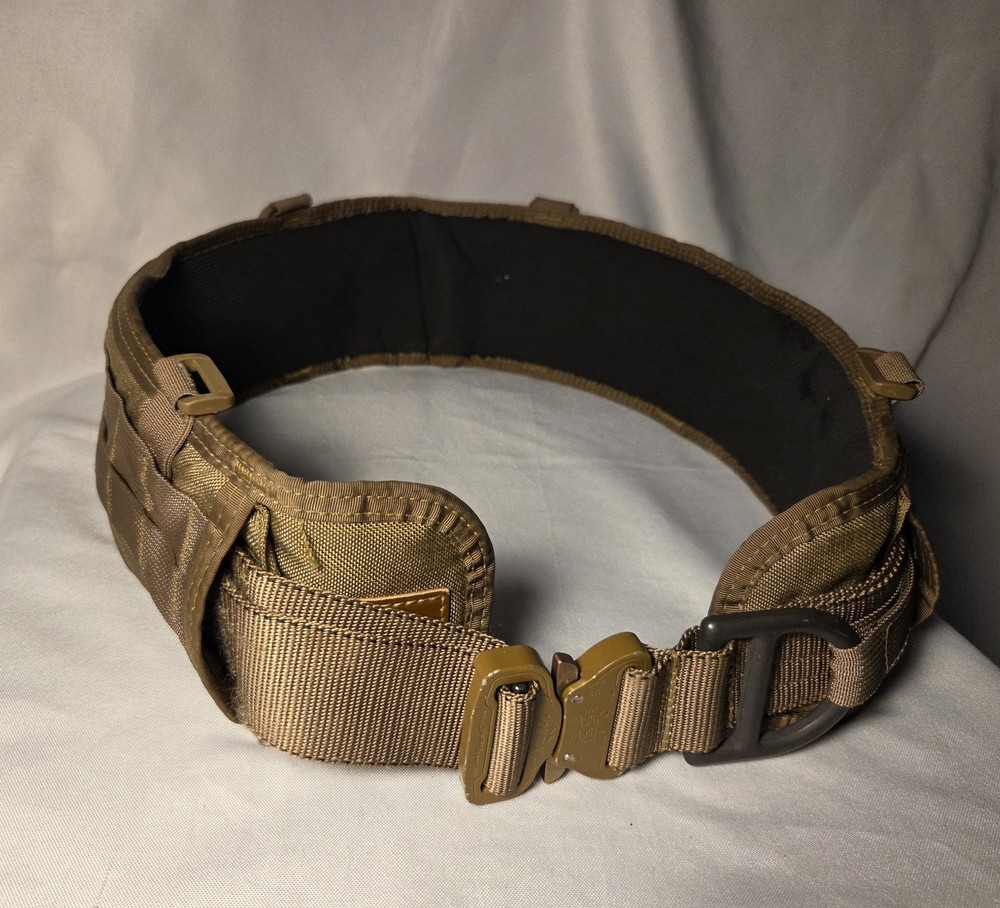 Large HSGI Slim-Grip Slotted Padded Belt With Cobra Rigger Belt