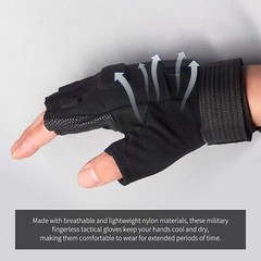 Men’s Outdoor Tactical Military Fingerless Cycling Half Finger Gloves US Stock