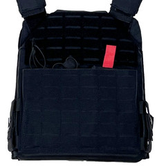 VISM Laser Cut Plate Carrier Vest w/ Kangaroo Pouch 10×12 MED-XL Tactical BLACK