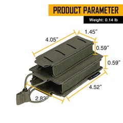 IDOGEAR Tactical 9mm 5.56 Magazine Pouch Kangaroo Mag Carrier MOLLE Open Top