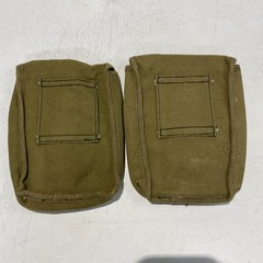 Rothco Canvas ( Lot Of 2 ) Ammo Pouch Military GREEN Two Pockets Twist Closure