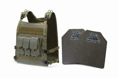 Bulletproof Vest Strike 33 Carrier w/ 10×12 Level IIIA Plates Body Armor Set