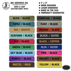 Custom Name Tape, 1×3, 4 or 5 Inch – Laser Engraved & Cut Hook & Loop Gear Patch