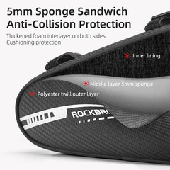 1.2Lbicycle Bag Side Pockets Twill Toxturotube Triangle Bag Ride without Touch L