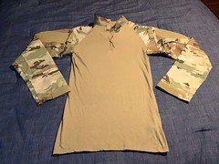 TRU-SPEC L/S DIGITAL CAMO CORDURA COMBAT SHIRT MEN-MEDIUM LONG EUC