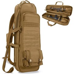Tactical Rifle Bag Backpack Fits 36 inches Rifles, Soft Rifle Case with 3 Magazi