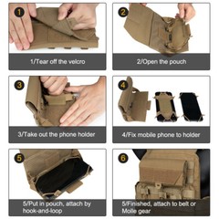 IDOGEAR Tactical Phone Case Universal Phone Pouch MOLLE Pouch Holder Hunting MC