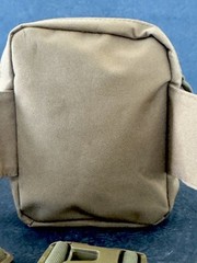Khaki Canvas Tactical Belt Bag Adjustable Multi Pocket Heavy Duty Waist Bag