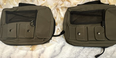 2x Green Tactical Utility Pouches with Mesh Pocket and Snap Flap Closures