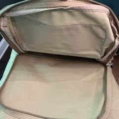 Tan Tactical Backpack w/ Embroidered Logo, Zip Closure & External Pockets