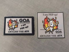 GOA Gun Owners of America Patch & Sticker “Abolish the ATF” (Lot of 2)
