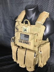 Tactical Vest COYOTE FDE Tan Plate Carrier W/ 2 10×12 Curved Lvl 4 Plates/ Sides