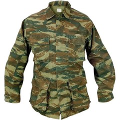 Authentic Greek Military Combat Coat BDU Shirt Lizard Camo Ripstop Size Large/XL