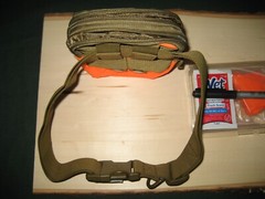 COMPACT MOLLE POUCH WITH TACTACAL QUICK RELEASE BELT PLUS PEN-WIPES- GLOVES