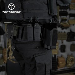 TOPTACPRO Tactical 9mm Mag Pouch MOLLE Double Pistol Mag Carrier Laser Cut Gear