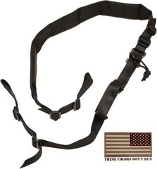 Viking Tactics Padded 2 Point Sling Black Nylon 48″ Strap USA Flag Decal
