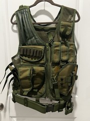 Adjustable Breathable Mesh Tactical Chest Vest Hunting, Zip, Multi Pockets