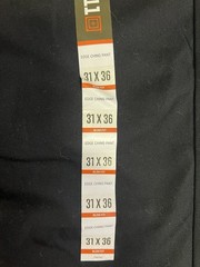 5.11 Tactical Flex-Tac Edge Chino Pants Slim Fit 31×36 Black Cotton 74441