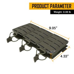 IDOGEAR Tactical LSR 556 Mag Pouch Triple Mag Carrier MOLLE Pouch Airsoft Gear