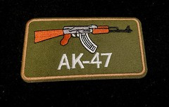 NEW 4” AK-47 GUN PATCH iron-on embroidered Kalashnikov LOGO RIFLe