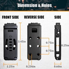 4-Pack Knife Belt Clip Holster Tactical Belt Buckle Kydex Belt Clip Universal