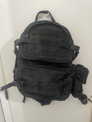 LAPG Large Black Tactical Backpack Bag MOLLE System 3 Compartments + 5.11 Bottle