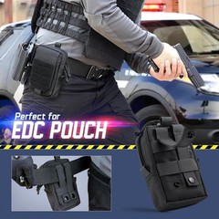 Molle Tactical Phone Pouch EDC Tool Pocket with Carabiner and national flag