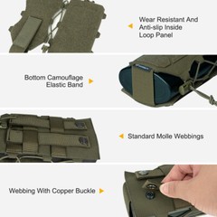 IDOGEAR Tactical Water Bottle Pouch Kettle Carrier Holder MOLLE Radio Pouch