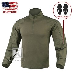 KRYDEX Gen4 Combat Shirt Army Uniform with Elbow Pads Tops Ranger Green Airsoft