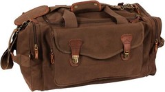 Brown Leather Canvas Travel Bag One Size,