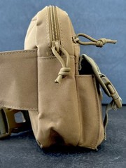 Khaki Canvas Tactical Belt Bag Adjustable Multi Pocket Heavy Duty Waist Bag