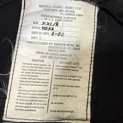 Barrier Wear Jacket Men XXL Black Tactical Fire Resistant Military Uniform