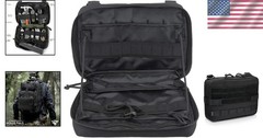 Water-Resistant Tactical Molle Utility Pouch – Clamshell Design, Black, 9.5″