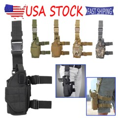 Tactical Gun Holster Thigh Drop Leg Bag Durable Military Pistol Magazine Pouch