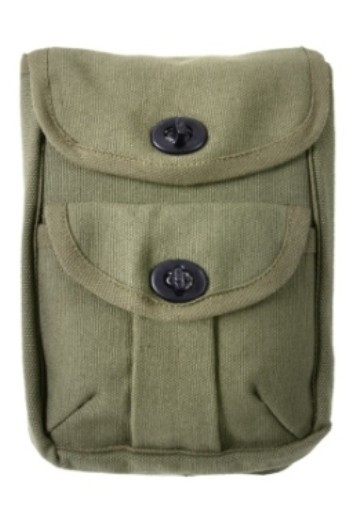 Canvas 2 Pocket Ammo Belt Pouch with Belt Loop