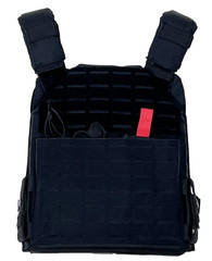 VISM Laser Cut Plate Carrier Vest w/ Kangaroo Pouch 10×12 MED-XL Tactical BLACK