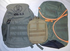 3 NRA Tactical Bags, Unused, 2 Backpacks, 1 Sling Bag – See Seller Description