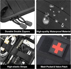 Tactical EDC Pocket Organizer Pouch, Mini Small Tool Storage Pouch Bag