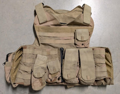 GWOT Tactical Assault Systems Vest Carrier Desert DCU Medium & Pouches IIIA Back