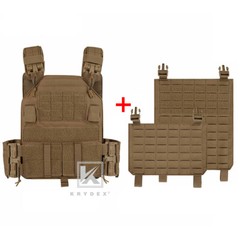 KRYDEX Tactical Plate Carrier Quick Release Laser Cut MOLLE Panel w/ Clip Coyote