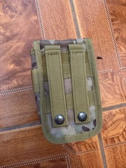 Camouflage MOLLE Tactical Nylon Pouch with Buckle, Zip, Orange Interior